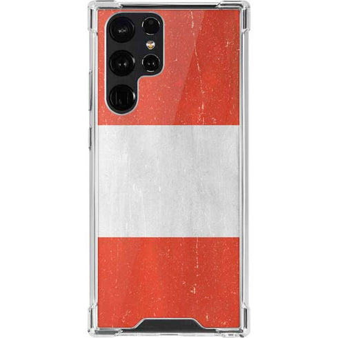 Peru Flag Distressed Galaxy S22 Ultra Clear Case